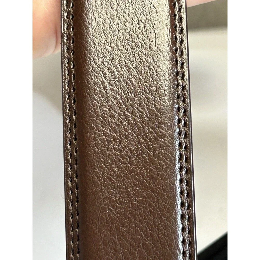 Men's Brown Belt with Silver Buckle Size 50
